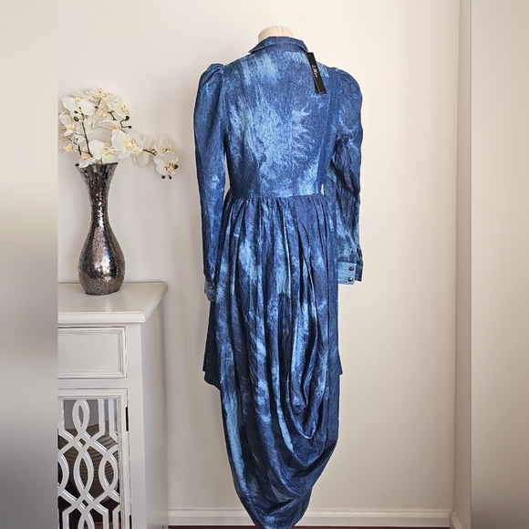 For Her NYC Goth Coquette Grunge Romantic Dress Wash Blue "The Takeover" Size M - Picture 15 of 15